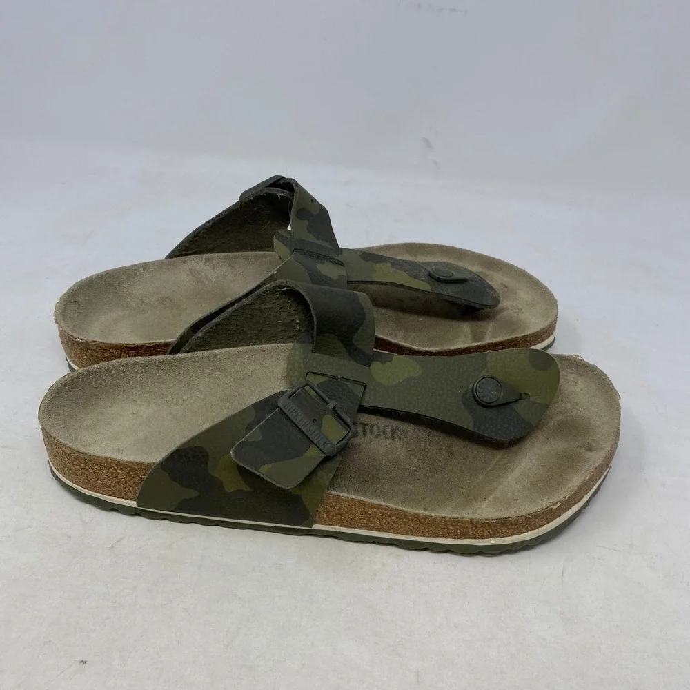 Birkenstock Medina Camo Birko-Flor Sandals Mens 11 EU 44 Green Brown Camouflage